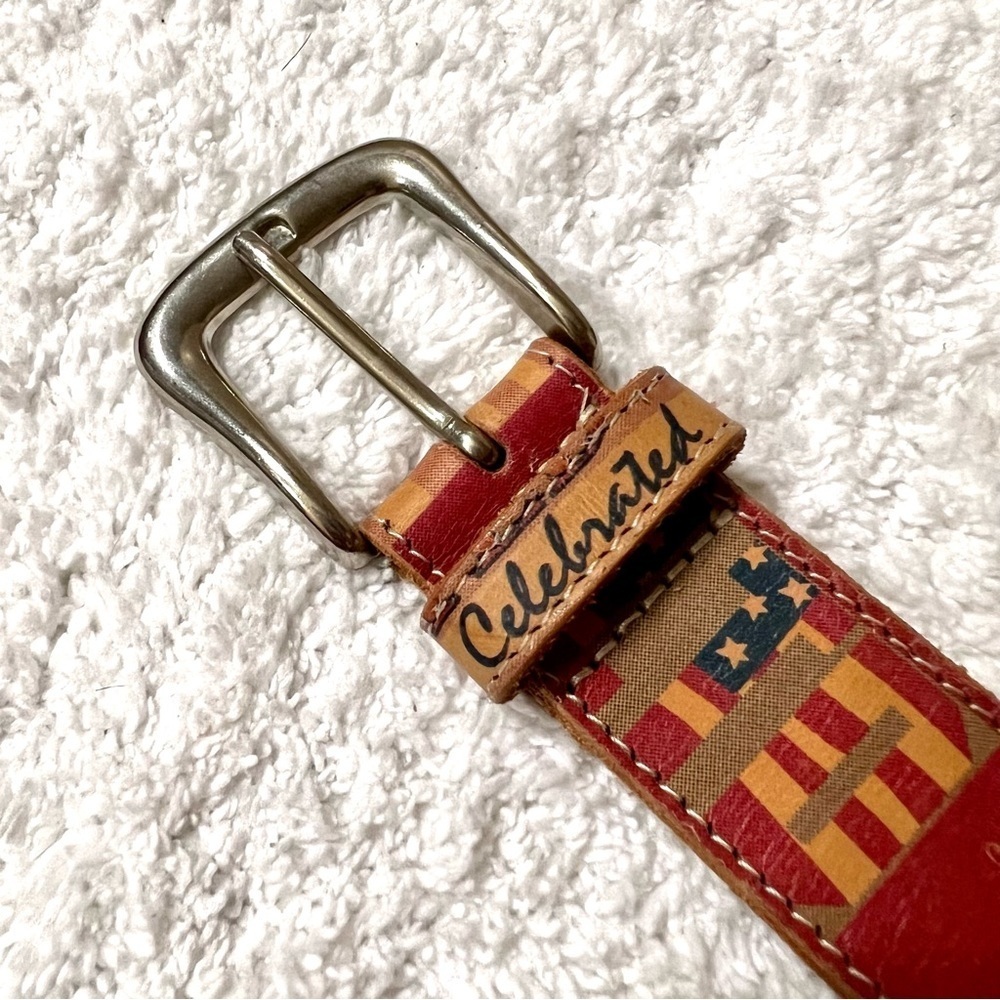 Vintage Rare THE LIMITED Jeans spelled out leather belt size M - Picture 5 of 11